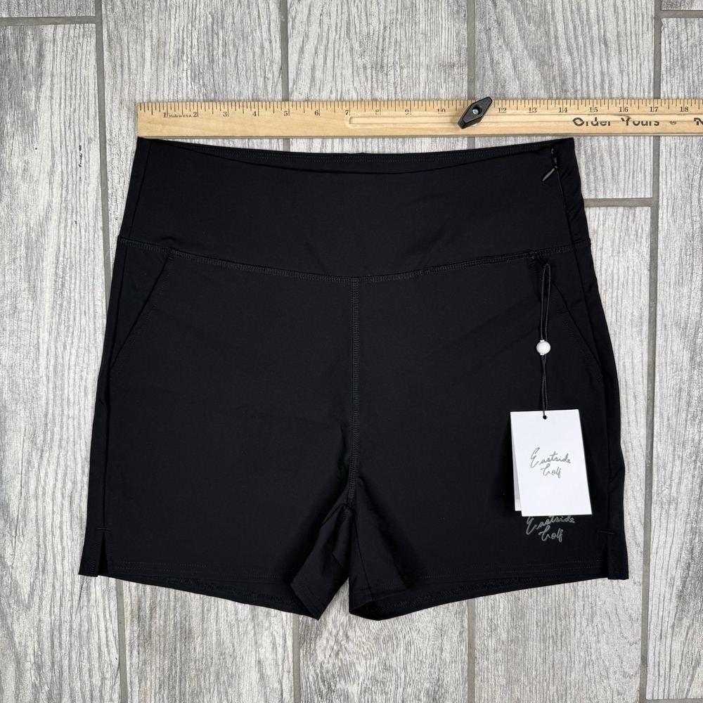 Eastside Golf Hi Waist Active Shorts Nwt Logo Gym Womens Pockets Black Egws5015 — image 8 of 8